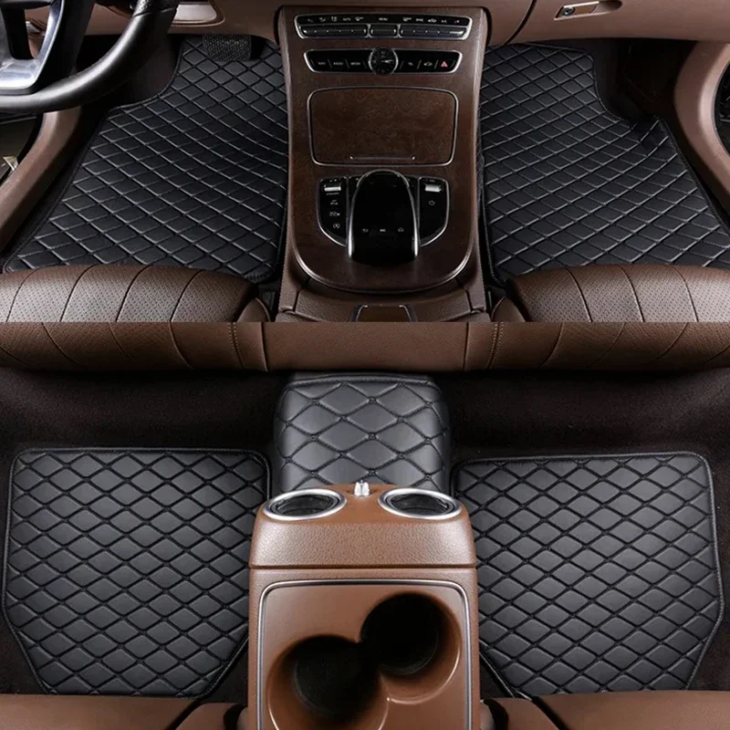 Tech Car Accessories - الحصير سيارة 5 قطعة بو الجلود