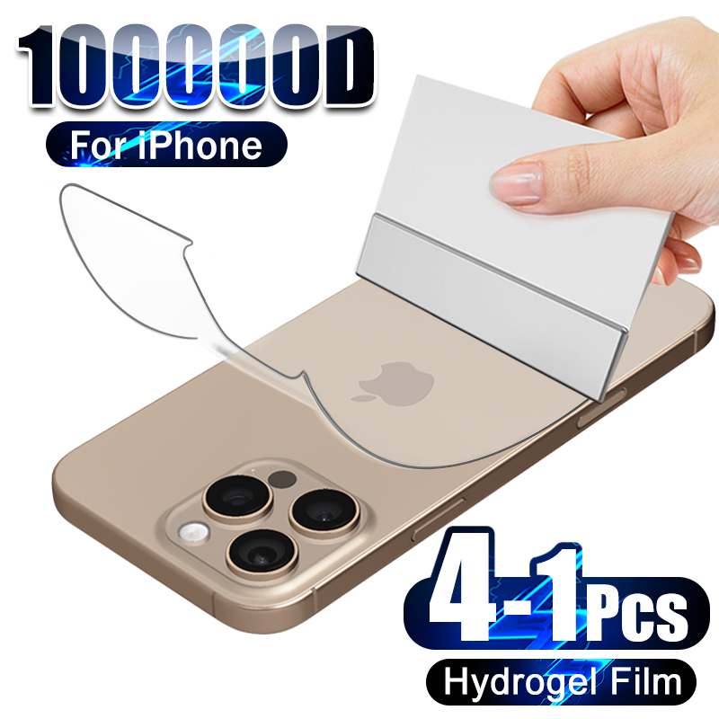 Tech Accessories Phone - 4-1 قطعة فيلم هيدروجيل خلفي آيفون