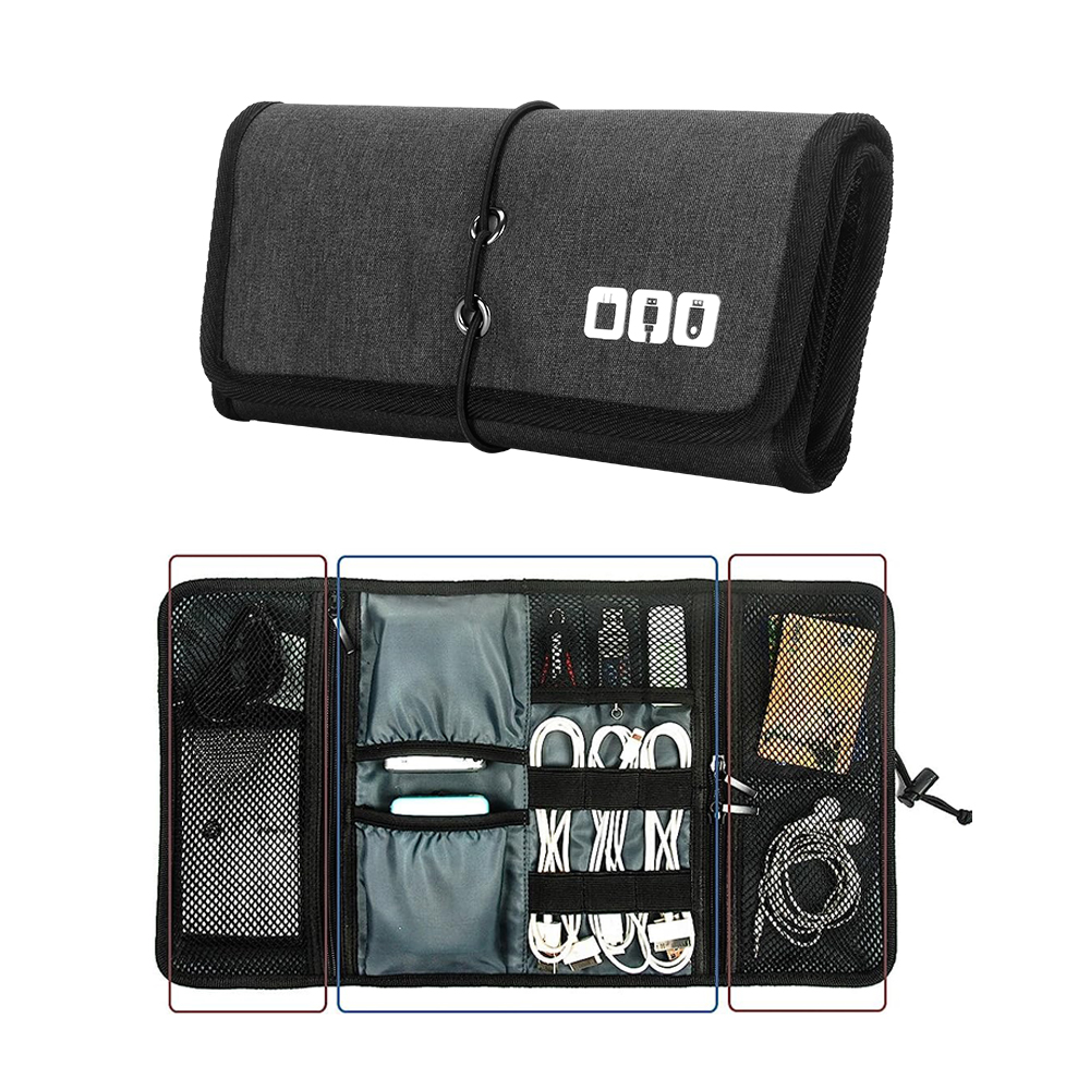 Tech Accessories Travel Organizer Pouch - حقيبة سلك منظم إلكتروني، شاحن كابل