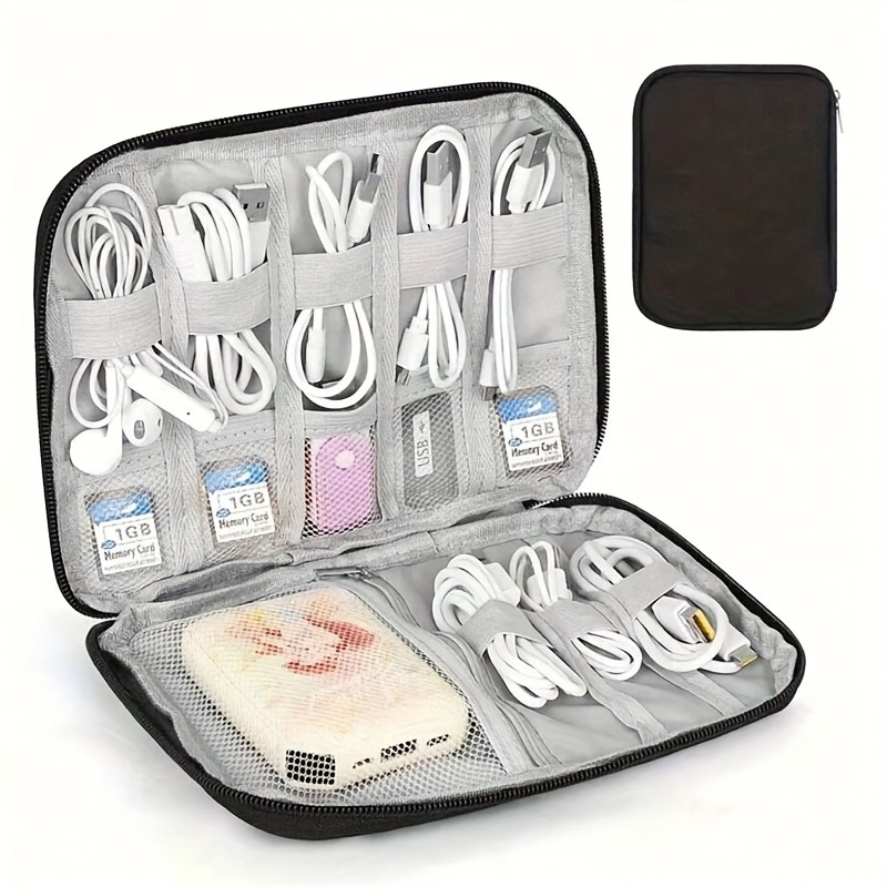 Tech Accessories Travel Organizer Pouch - صندوق إلكتروني متعدد الجيوب - حقيبة