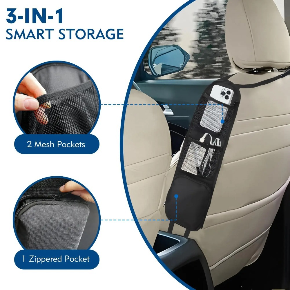 Tech Car Accessories - حقيبة تخزين جانبية عالمية للسيارة متعددة
