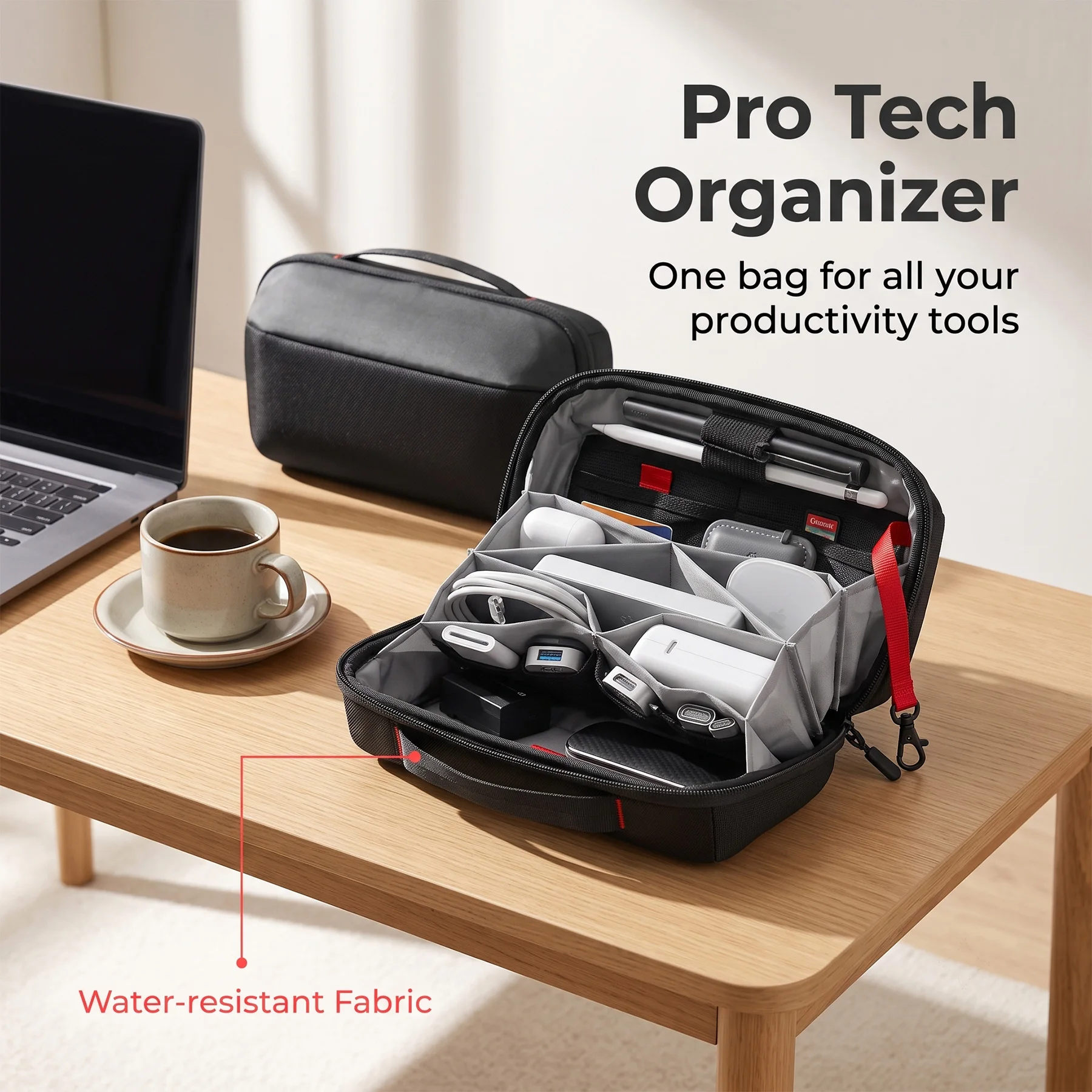 حقيبة تنظيم أدوات السفر، حافظة - مراجعة Tech Accessories Travel Organizer Pouch وسعره