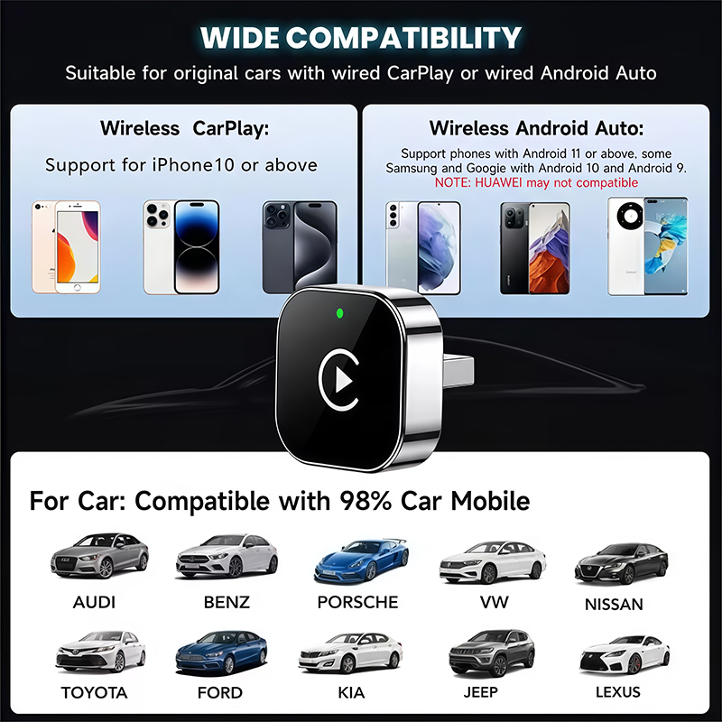 محول كاربلاي لاسلكي 2 في 1 سهل - مراجعة Tech Accessories Phone وسعره
