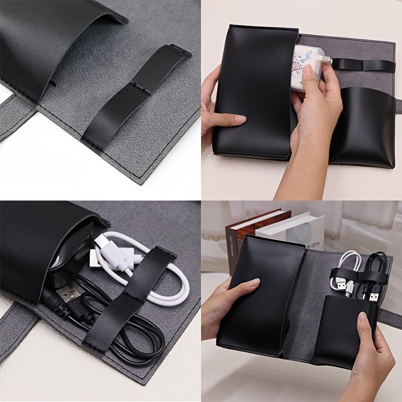 1 قطعة بو الجلود متعددة مقصورة - مراجعة Tech Accessories Travel Organizer Pouch وسعره