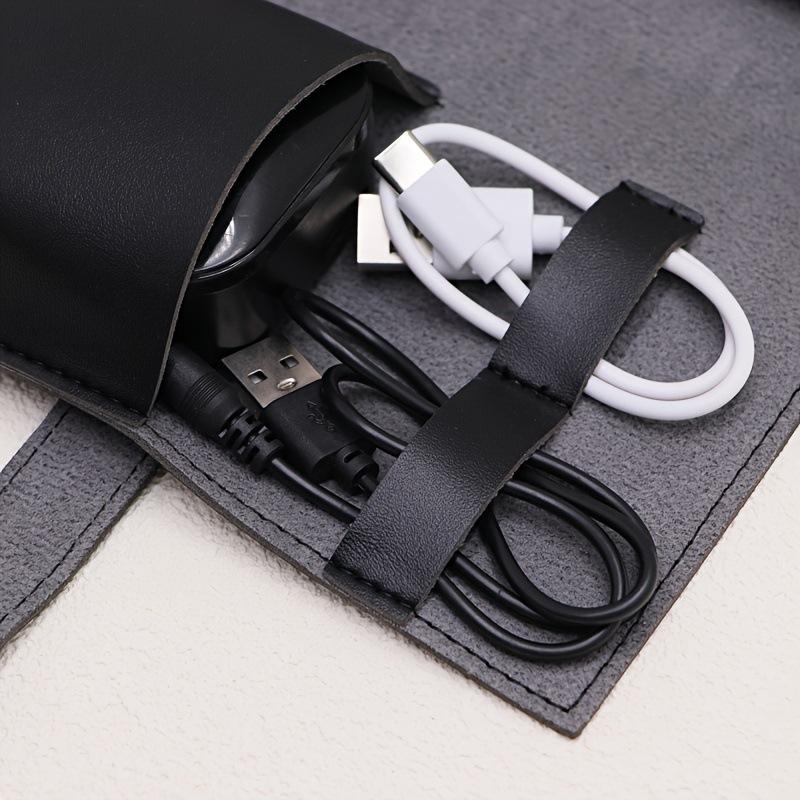 1 قطعة بو الجلود متعددة مقصورة - مراجعة Tech Accessories Travel Organizer Pouch وسعره